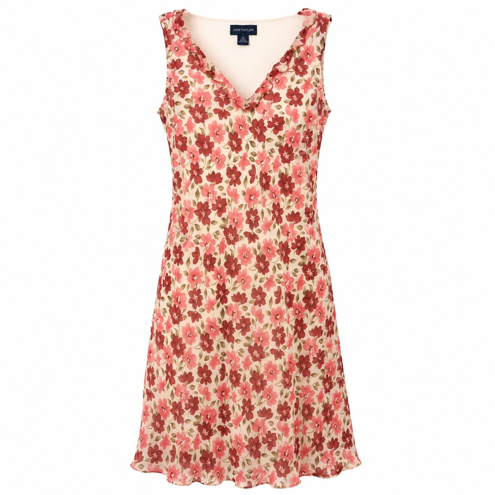 Vintage Cottagecore Fairy Silk Floral Dress Women Size 14 Romantic Garden Party